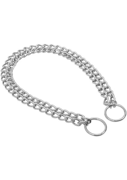 Eğitim Serisi Çift Sıra Boğma Zincirli Köpek Boyun Tasması - 2,5X35-45cm Chrome