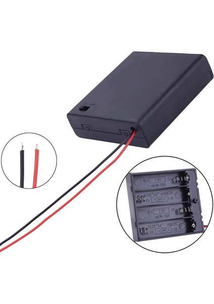 Pil Yuvası 4lü Kapaklı Switchli Aa (IC-233F)
