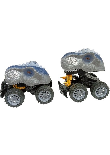 Sürtmeli Dinazor Robota Dönüşen Araba 14 cm - Gri