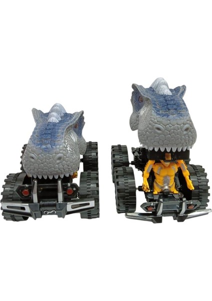 Sürtmeli Dinazor Robota Dönüşen Araba 14 cm - Gri