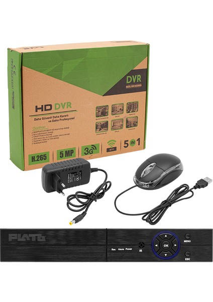 Plato PL-21064 8 Kanal 6ın1 1080N 5 Mp Destekli Dvr Kayıt Cihazı (H265)