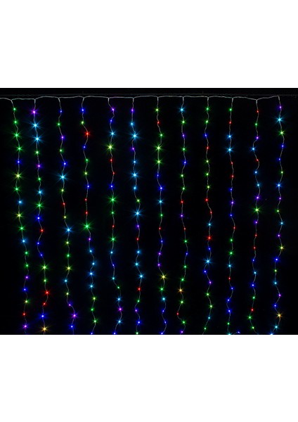 Perde LED 240 Ledli 8 Fonksiyonlu Dekor Lambası Rgb