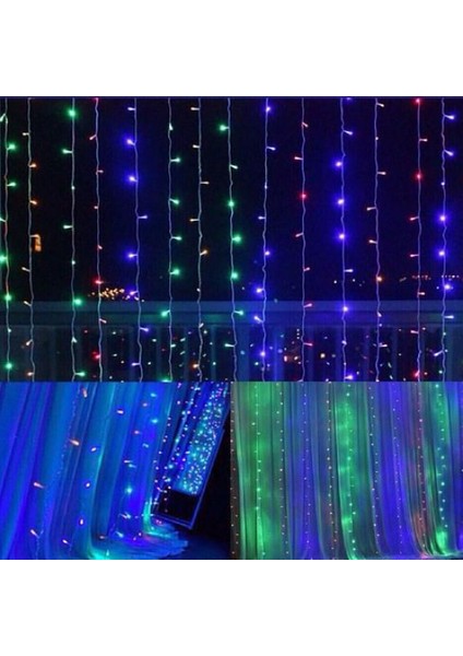 Perde LED 240 Ledli 8 Fonksiyonlu Dekor Lambası Rgb