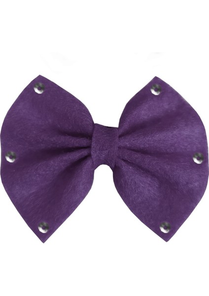 Pullu Keçe Kedi Köpek Tokası Mor 4.5-5.5 cm ( 2 Adet )