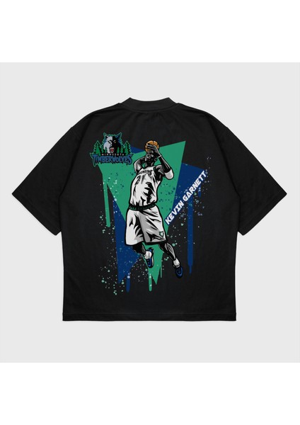 Oversize 'kevin Garnett' Baskılı T-Shırt modelleri
