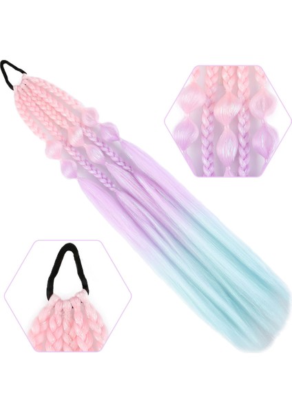 Balon ve Düz Salaş Örgülü Simli Lastikli At Kuyruğu / ACM25