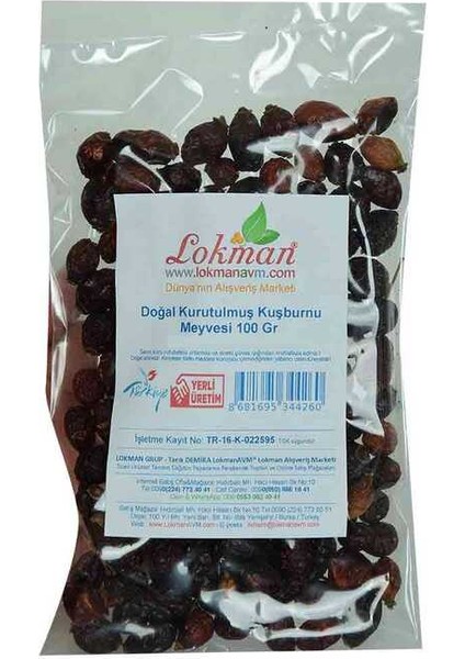 Kuşburnu Doğal Kurutulmuş 100 gr Paket modelleri