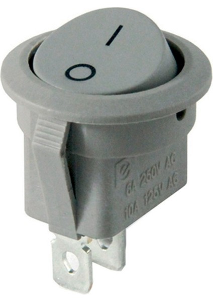 Işıksız Gri On-Off 2 Pin Yuvarlak Anahtar (IC-133B)
