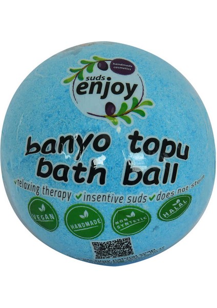 Himalaya Tuzlu El Yapımı Banyo Küvet Topu Sabunu Mavi 90-120 gr