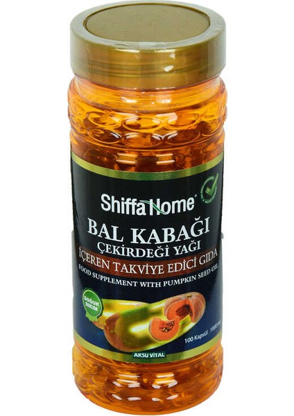 Shiffa Home Bal Kabağı Çekirdeği Yağı Soğuk Pres 1000 Mg x 100 Kapsül