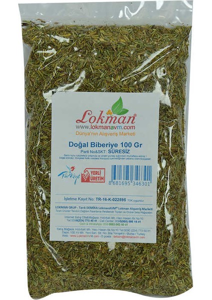 Biberiye Doğal 100 gr Paket