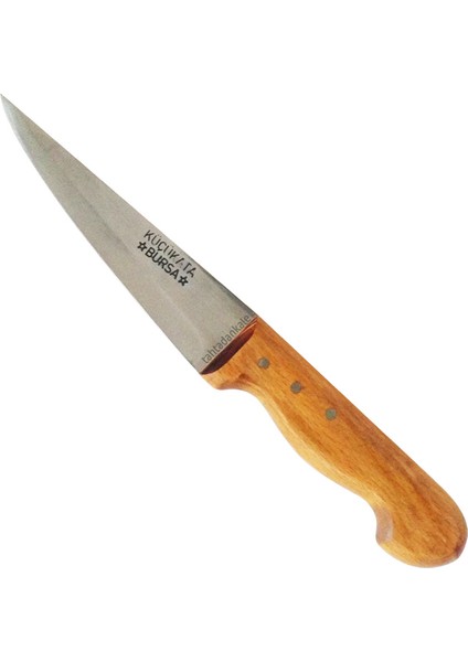 Angel Of Life Küçükata Bursa Kalın Sivri Kasap Bıçağı No:3, 17 cm - Ahşap Sap