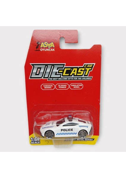 Metal Mini Polis Arabası 8 cm - Polis - 5