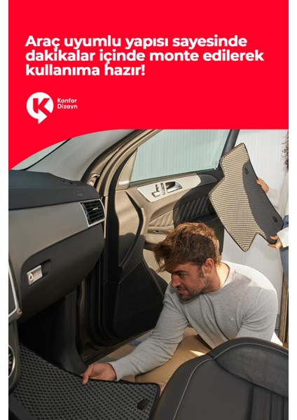 A3 2021 ve Üzeri Uyumlu Hücreli Yüzey Eva Paspas Seti Siyah Yüzey Paspas Takımı modelleri