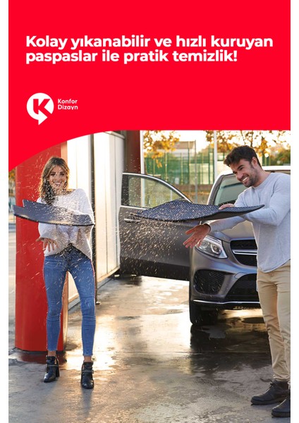 C-Class W205 2014-2022 Uyumlu Hücreli Yüzey Eva Paspas Seti Paspas Takımı Siyah Yüzey