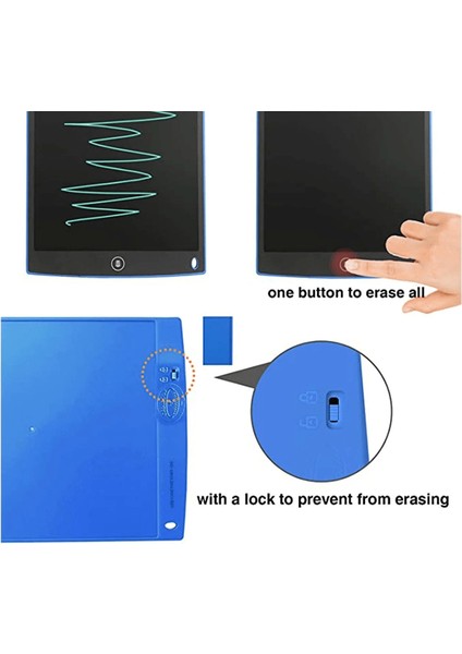 12 Inc Writing LCD Grafik Dijital Kalemli Çizim Tableti Yazı Tahta Not Yazma Eğitim Tableti - Lisinya fiyatları