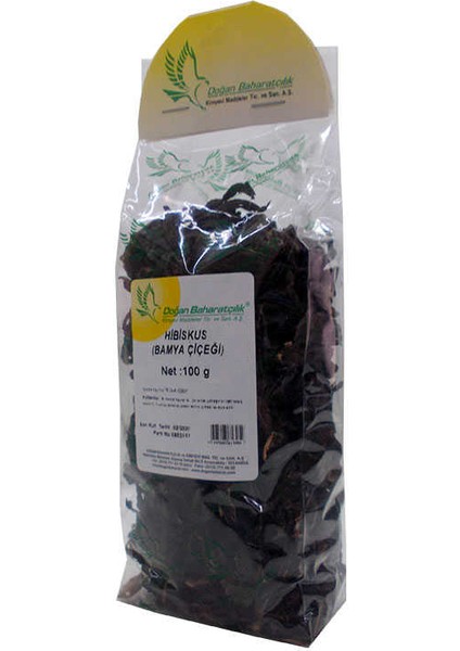 Afrika Bamya Çiçeği Hibiskus Mekke Gülü Doğal 100 gr Paket