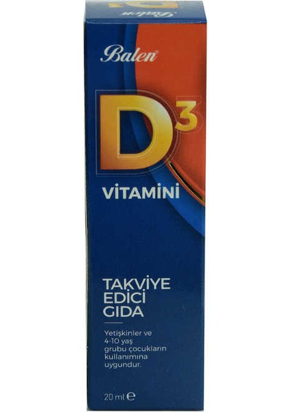 D3 Vitamini Takviye Edici Gıda 20 ml