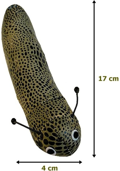 Kedi Oyuncağı Kedi Otlu Benekli Tırtıl 4-17 cm Yeşil