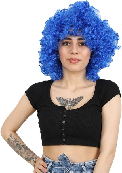 Animasyon Parti ve Palyaço Peruğu / Koyu Mavi