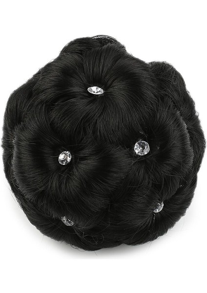 Taşlı Topuz Toka / Siyah