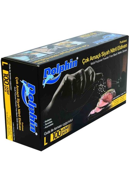 Angel Of Life Pudrasız Siyah Nitril Eldiven Büyük Boy (L) 100 Lü Paket fiyatları