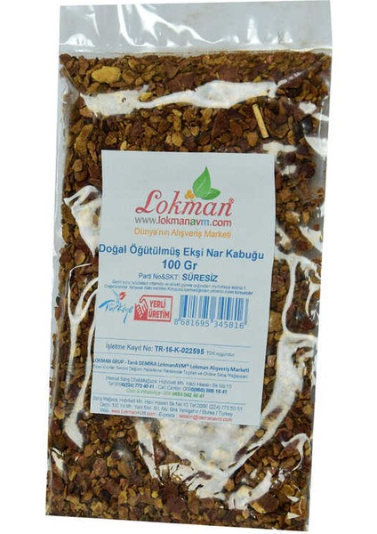 Nar Kabuğu Ekşi Öğütülmüş Doğal 100 gr Paket modelleri