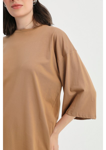 Truvakar Kol Basic Oversize Tişört Kahverengi fiyatları