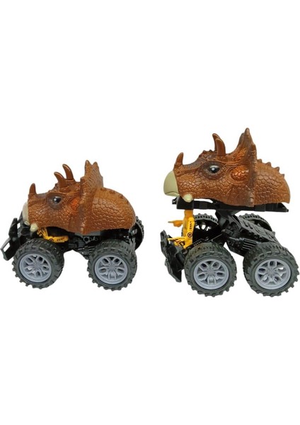 Sürtmeli Dinazor Robota Dönüşen Araba 14 cm - Kahverengi
