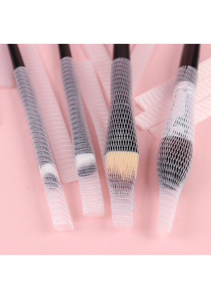 Makyaj Far Allık Kontür Eyeliner Fırça Malzemeleri Ürünleri Koruyucu File Kapak Örgü Kılıf Set 20LI (4767) - Lisinya