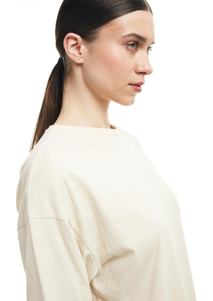 Truvakar Kol Basic Oversize Tişört Bej modelleri