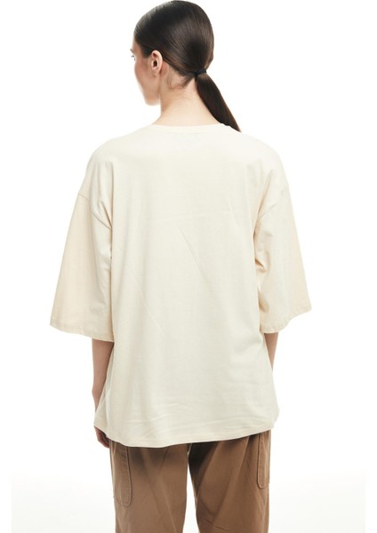 Truvakar Kol Basic Oversize Tişört Bej fırsatları