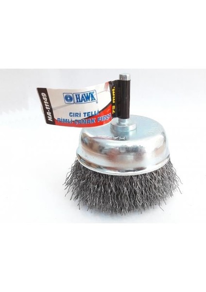 Hawk HA11149 Pimli Gri Tel Çanak Fırça 75 mm