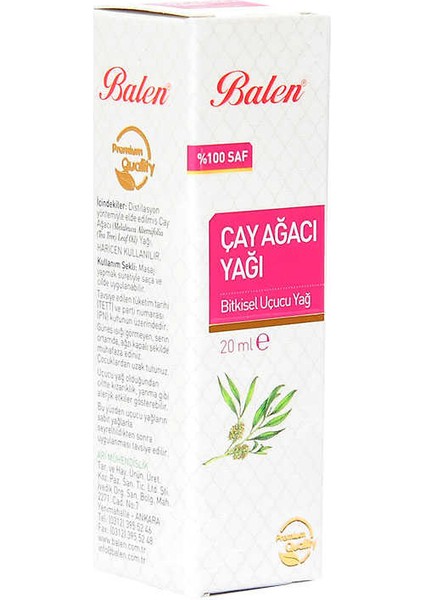 Çay Ağacı Yağı (Distilasyon) 20 ml Cam Şişe