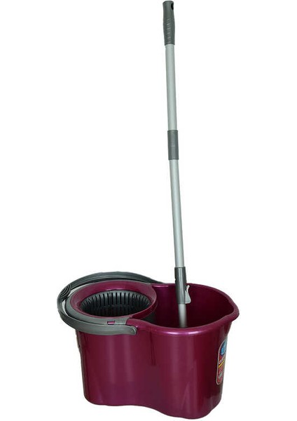 Spin Mop Temizlik Seti 360 Derece Döner Başlıklı Kova+Mop+Paspas+Sap Karışık Renk