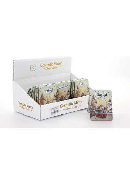 Taşlı Istanbul Tasarımı El Aynası Ince Model 15