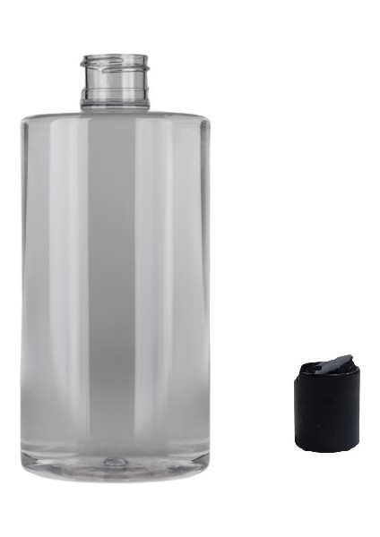 250 ml Pet Şeffaf Şişe Disctop Kapak, 12 Adet, Dezenfektan Şişesi, Kozmetik Şişe, Şampuan Şişesi
