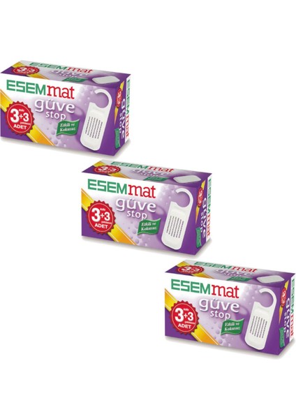Mat Güve Stop (3 Askı + 3 Çekmece) 3 Lü Set 80