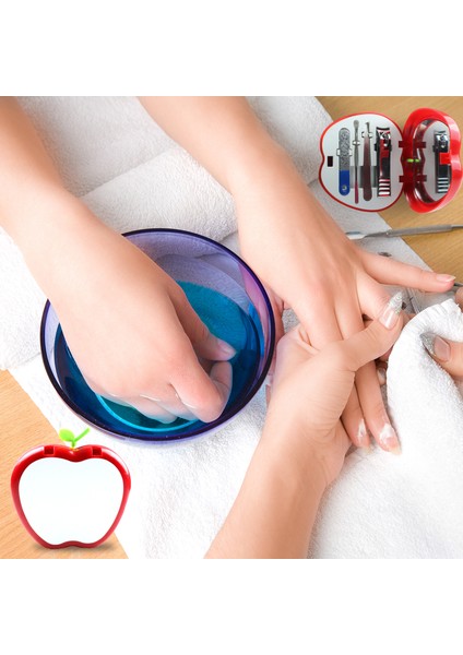 Manikür - Pedikür Seti Elma Şeklinde 4 Parça Aynalı fırsatları