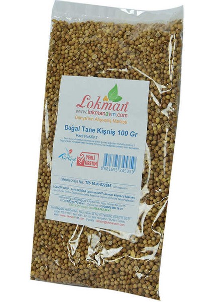 Kişniş Doğal Tane 100 gr Paket modelleri