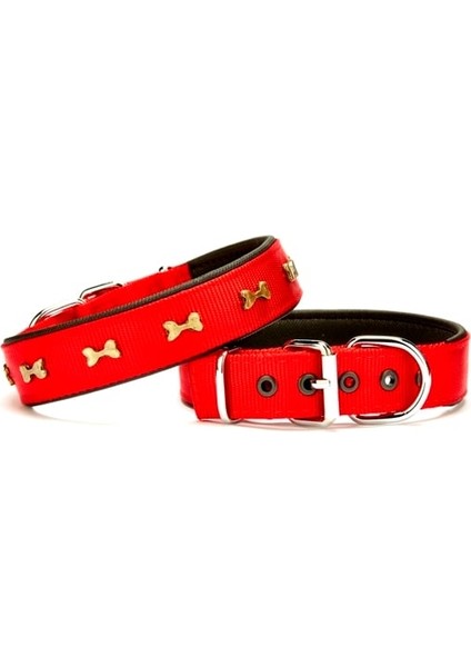 Softlu Dokuma Köpek Boyun Tasması 3 cm x 55 cm Kırmızı