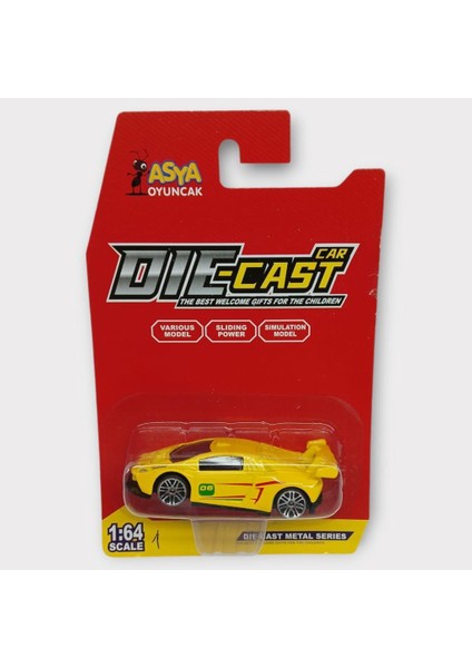 Metal Mini Arabalar 8 cm - Sarı - 1 indirimleri
