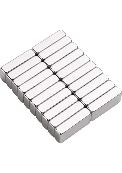 N35 20X10X5 mm Neodyum Mıknatıs 40 Adet, Köşeli, Nikel Kaplamalı Kaliteli ve Dayanıklı Ürün ( Lisinya )