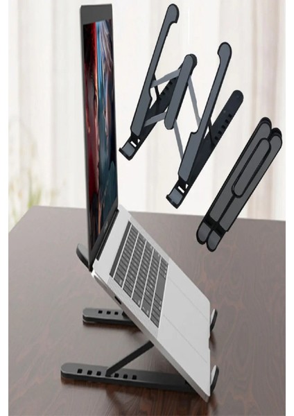 Katlanabilir Laptop Standı - Kaydırmaz Kademe Ayarlı Laptop Tablet Tutucu