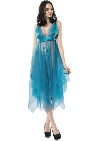 Turkuaz Tül Gecelik