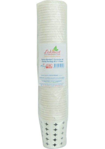 Karton Bardak 7 Oz Kullan At Çay Kahve Sıcak Kağıt Otomat Bardağı 50 Li 1 Paket