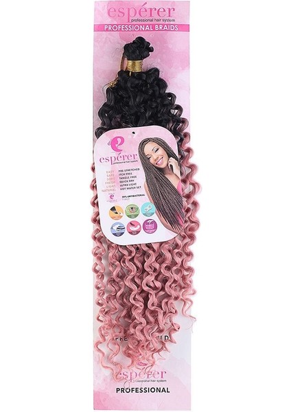 Afro Dalgası Saç / Siyah Gül Kurusu Ombreli