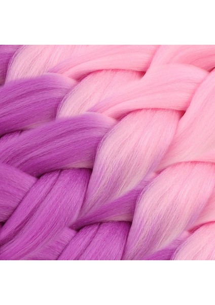 OEM Afrika Örgüsü ve Rasta Için Sentetik Ombreli Saç / Açık Pembe / Lila