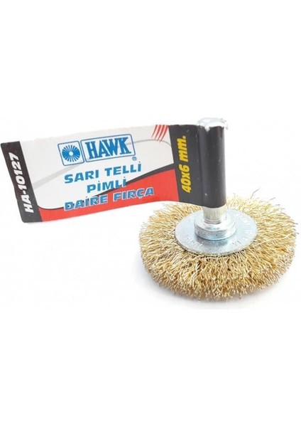 HA10127 Pimli Sarı Tel Daire Fırça 40X6 mm