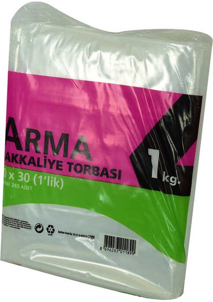 Naylon Torba Arma Şeffaf Bakkaliye Kuruyemiş Şeker Torbası 20X30 (1 Lik ) Takribi 265 Adet 1000 gr